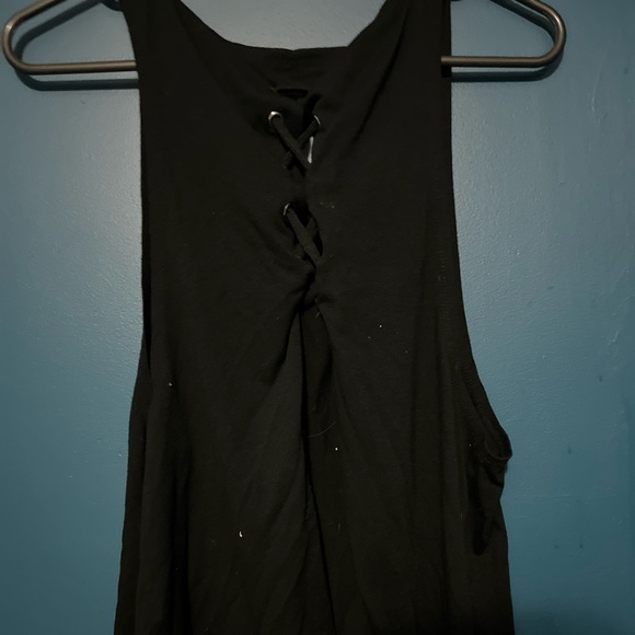 Black Open Back Tank Top Size Medium - Picture 2 of 2